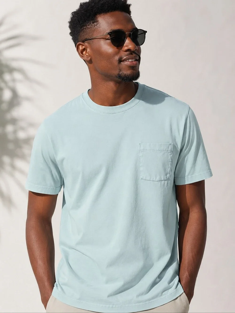 Banana Republic Authentic Tee Mens L Mint Green Supima Cotton Pocket T-shirt